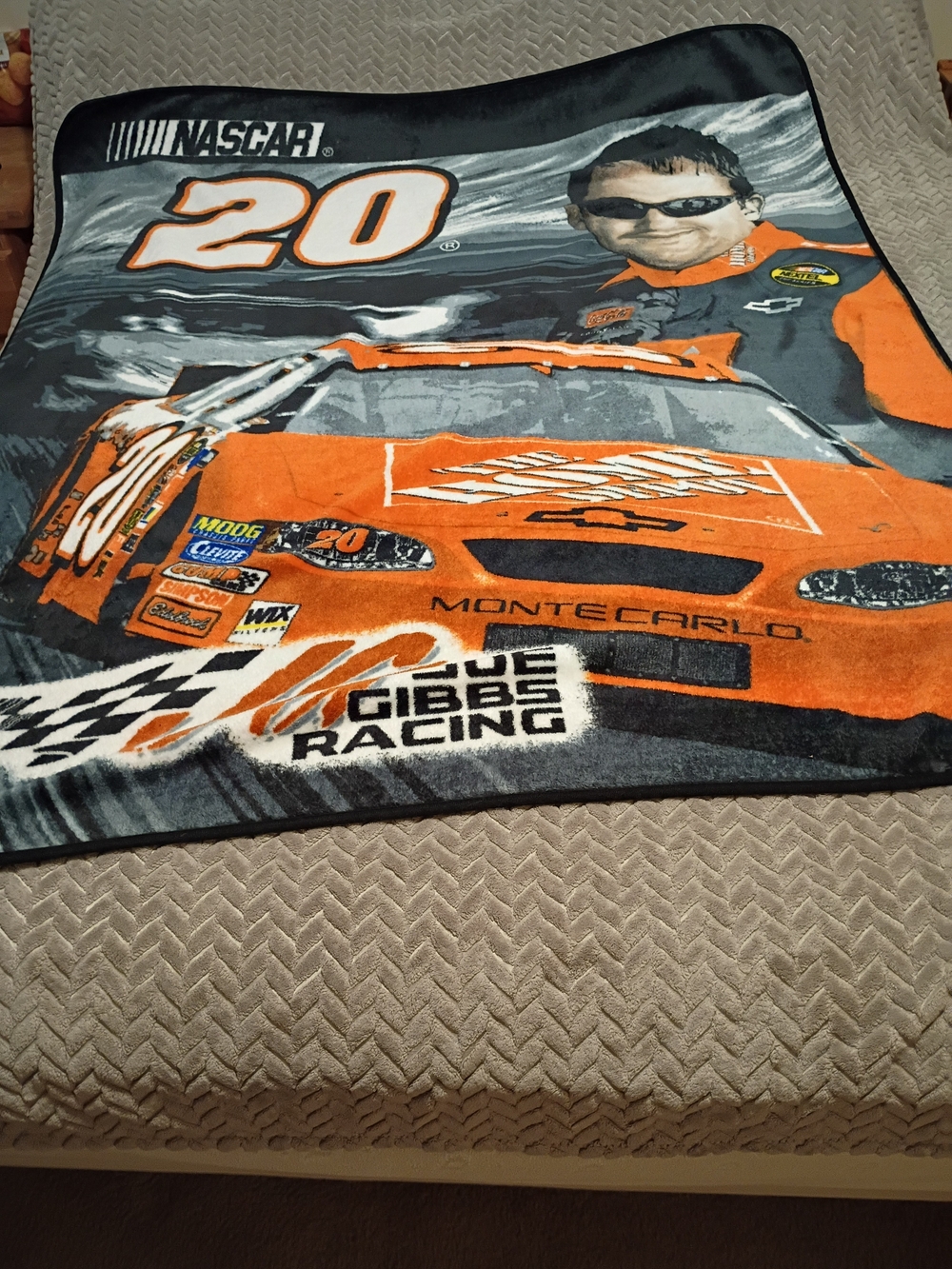 Vintage Nascar Orange and Gray #20 Racing Throw Blanket